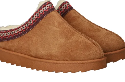 Sale Belizia Dichte pantoffels Dames Cognac