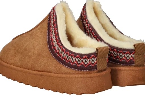 Sale Belizia Dichte pantoffels Dames Cognac