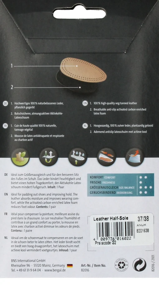 Clearance Bergal Leather Half-Sole Zooltjes Dames