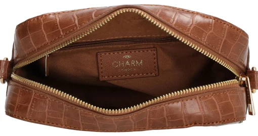 Sale Charm Schoudertas Dames Cognac