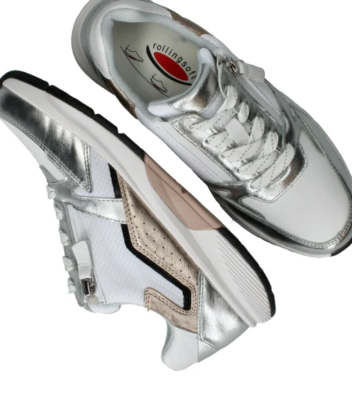 New Gabor Rollingsoft Sneakers Dames Zilver
