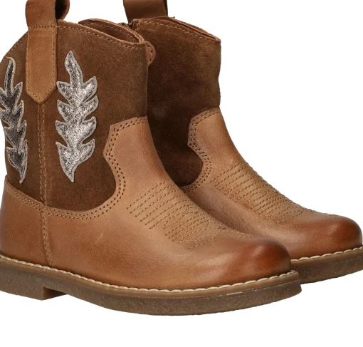 Clearance IKKE IK-KE Westernboots Meisjes Cognac