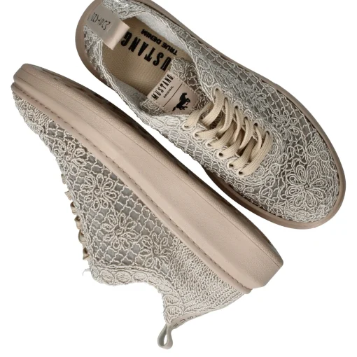 Sale Mustang Sneakers Dames Beige