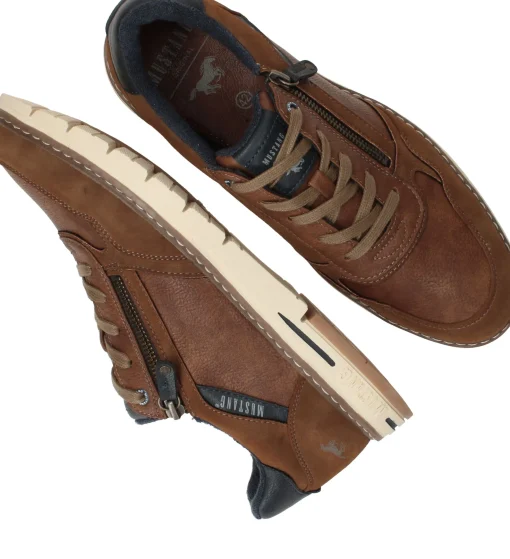 Discount Mustang Sneakers Heren Cognac