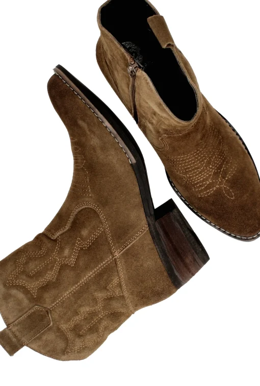 Discount PS Poelman Enkellaarsjes Dames Bruin