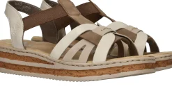 Outlet Rieker Sandalen Dames Beige