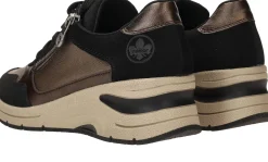 Hot Rieker Sneakers Dames Zwart