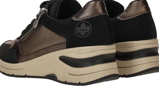 Hot Rieker Sneakers Dames Zwart