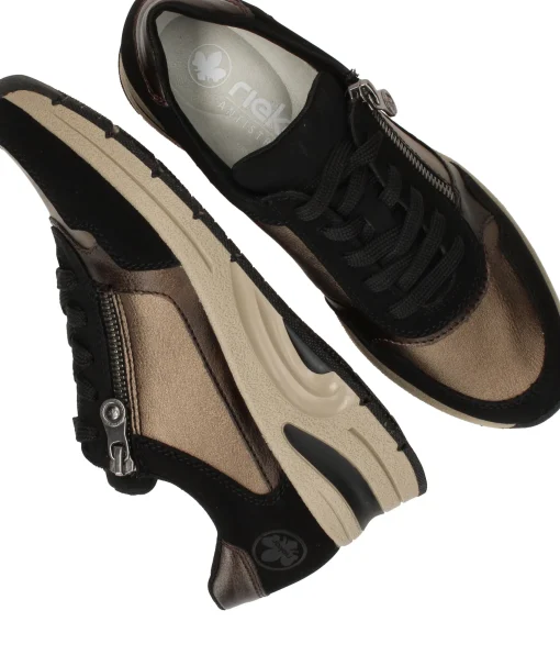 Hot Rieker Sneakers Dames Zwart