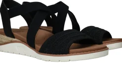 Fashion Skechers Bobs Arch Fit Beach Kiss Sandalen Dames Zwart