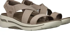 New Skechers Go Walk Arch Fit Sandalen Dames Taupe