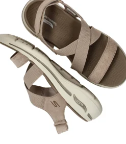 New Skechers Go Walk Arch Fit Sandalen Dames Taupe