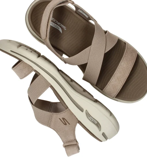 New Skechers Go Walk Arch Fit Sandalen Dames Taupe