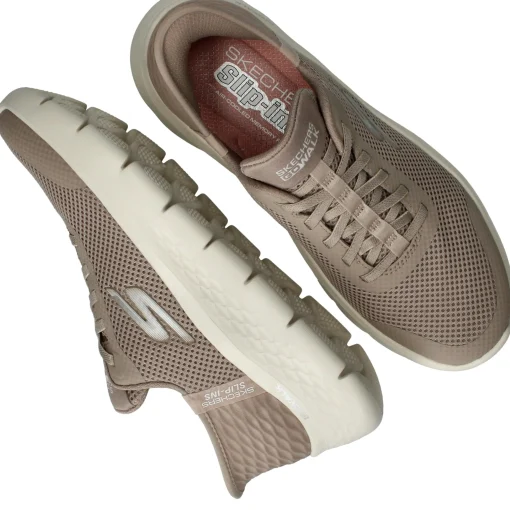 New Skechers Slip-Ins Go Walk Flex Sneakers Dames Taupe