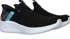 Clearance Skechers Ultra Flex 3.0 Colory Wild Slip-Ins Sneakers Meisjes Zwart