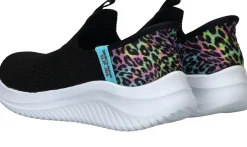 Clearance Skechers Ultra Flex 3.0 Colory Wild Slip-Ins Sneakers Meisjes Zwart
