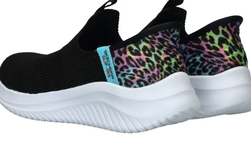 Clearance Skechers Ultra Flex 3.0 Colory Wild Slip-Ins Sneakers Meisjes Zwart