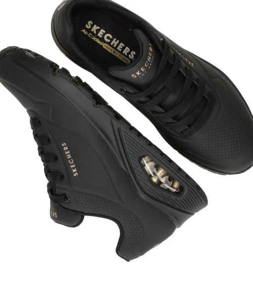 Sale Skechers Uno Stand on Air Sneakers Dames Zwart