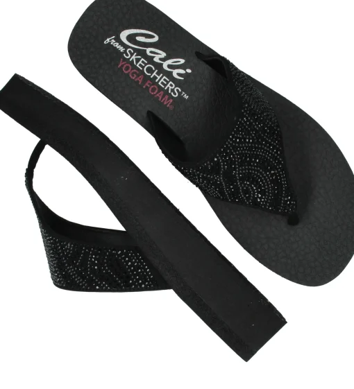 Sale Skechers Vinyasa Stone Candy Slippers Dames Zwart