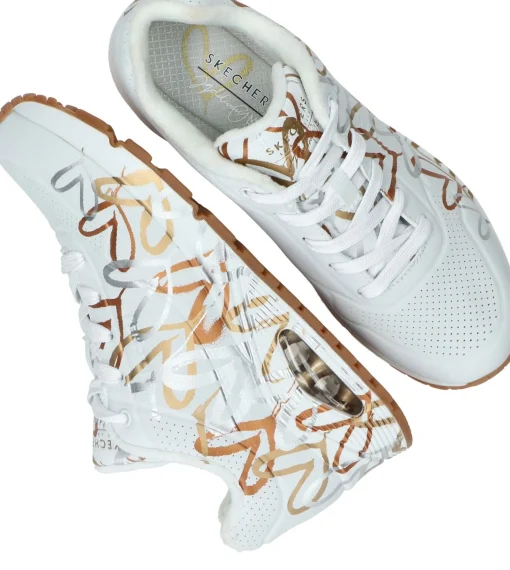Sale Skechers X JGoldcrown Uno Metallic Sneakers Dames Wit
