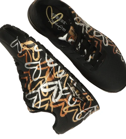 Best Skechers X JGoldcrown Uno Metallic Sneakers Dames Zwart