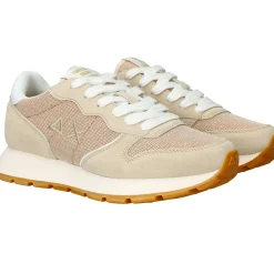 Sale SUN68 Ally Glitter Textile Sneakers Dames Beige