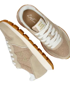 Sale SUN68 Ally Glitter Textile Sneakers Dames Beige