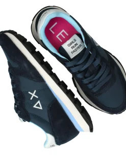 Fashion SUN68 Ally Solid Nylon Sneakers Dames Blauw