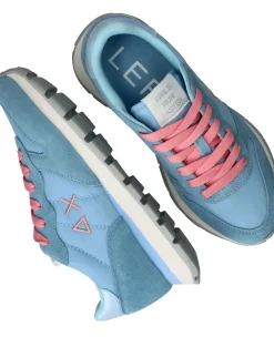 Clearance SUN68 Ally Solid Nylon Sneakers Dames Blauw