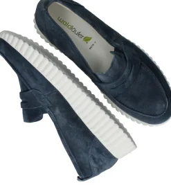 Clearance Waldlaufer Lorela Instappers Dames Blauw